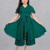 Kids FASHION DREAM Dresses | Buy Fashion Dream Flared Sleeve Georgette Fit & Flare Midi Dress - Apparel For Girls