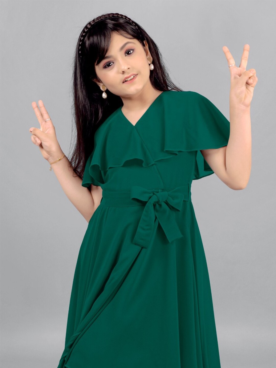 Kids FASHION DREAM Dresses | Buy Fashion Dream Flared Sleeve Georgette Fit & Flare Midi Dress - Apparel For Girls