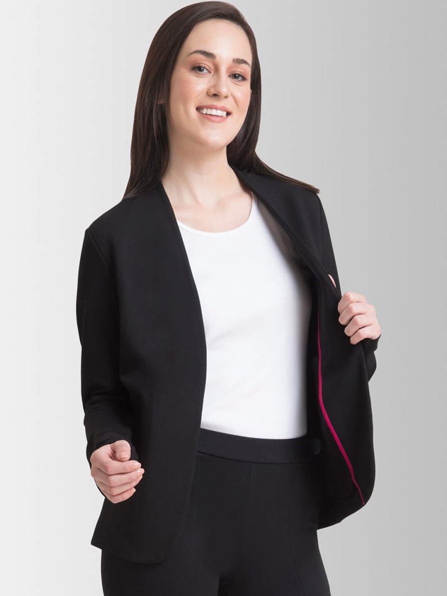 Women FableStreet Blazers & Waistcoats | Buy Fablestreet Livin Shawl Collar Open Front Blazer - Apparel For Women