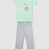 Kids max Nightwear & Loungewear | Buy Max Girls Sea Green & Grey Printed Cotton Night Suit - Apparel For Girls