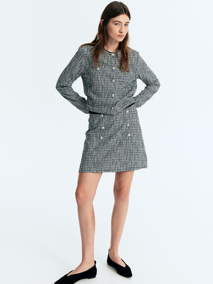 Women H&M Shorts & Skirts | Buy H&M Textured Button Front Skirt - Apparel For Women