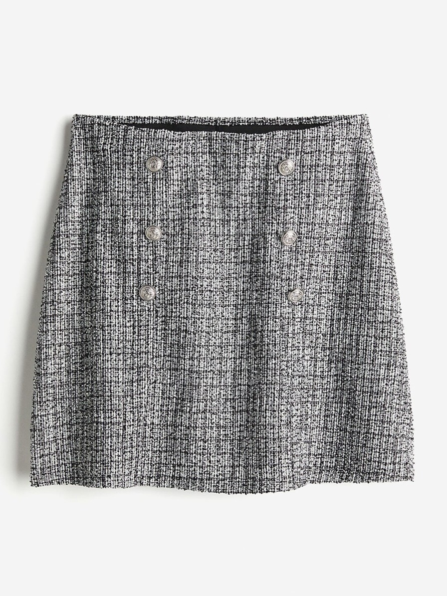 Women H&M Shorts & Skirts | Buy H&M Textured Button Front Skirt - Apparel For Women