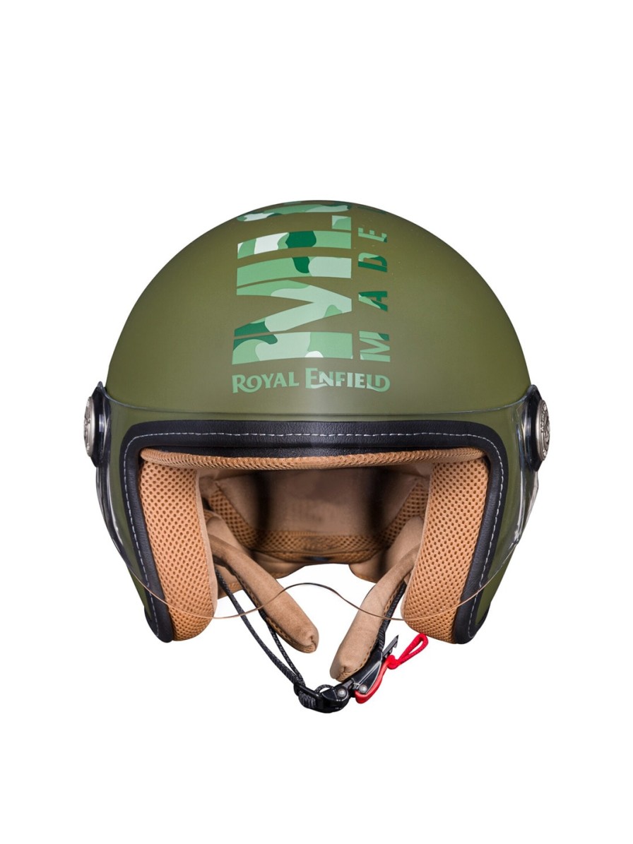 Men Royal Enfield Helmets | Buy Royal Enfield Green Printed Open Face Mlg Helmet - Accessories For Unisex