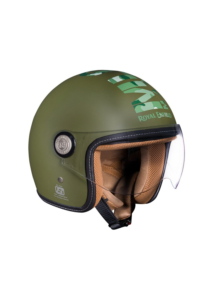 Men Royal Enfield Helmets | Buy Royal Enfield Green Printed Open Face Mlg Helmet - Accessories For Unisex