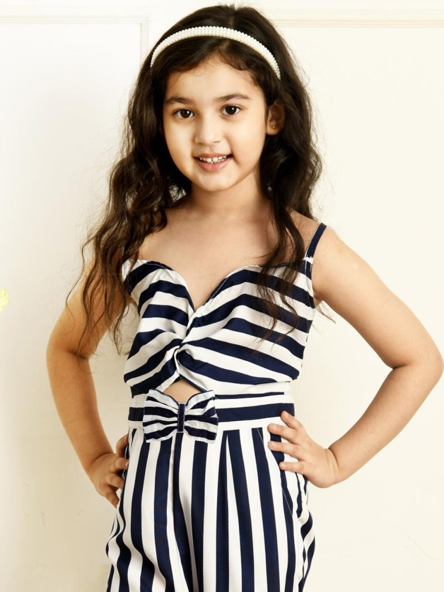 Kids BAESD Dungarees & Jumpsuits | Buy Baesd Girls Striped Crepe Basic Jumpsuit - Apparel For Girls