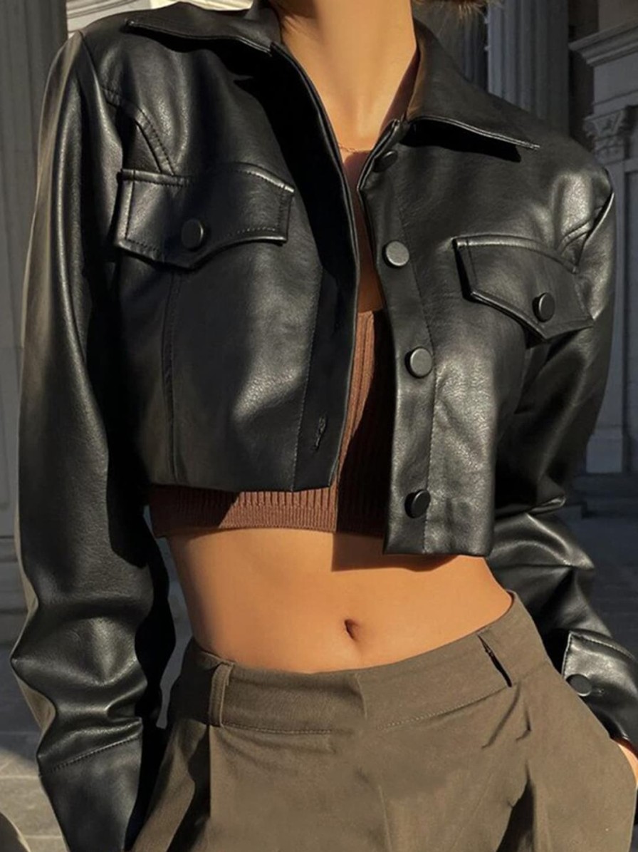 Women StyleCast Jackets | Buy Stylecast Black Crop Biker Jacket - Apparel For Women