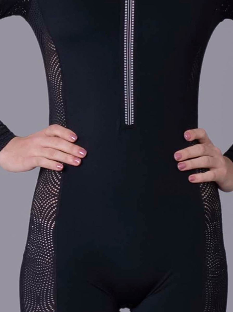 Women Keepfit Swimwear | Buy Keepfit Medium Coverage Net Detailing Legsuit - Apparel For Women