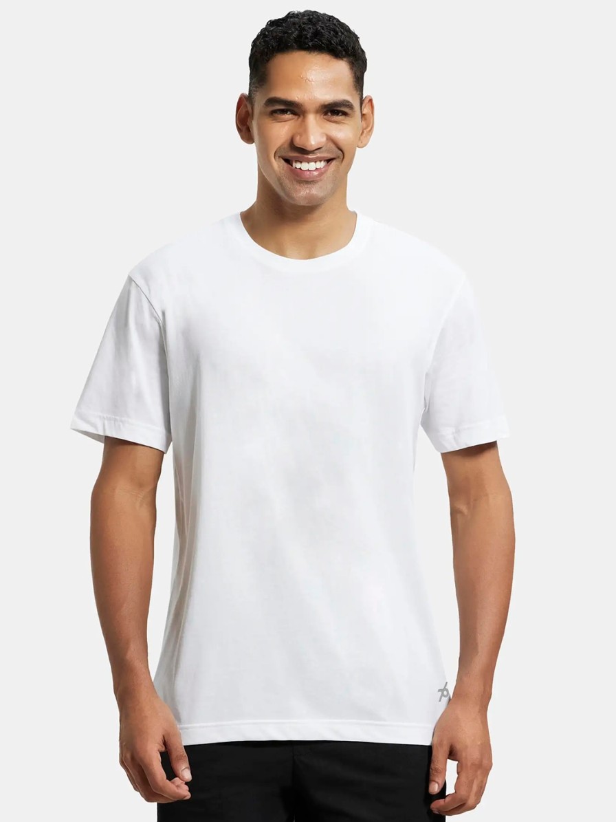 Men JocOnline Active T-Shirts | Buy Jockey Men White Super Combed Cotton T Shirt - Apparel For Men