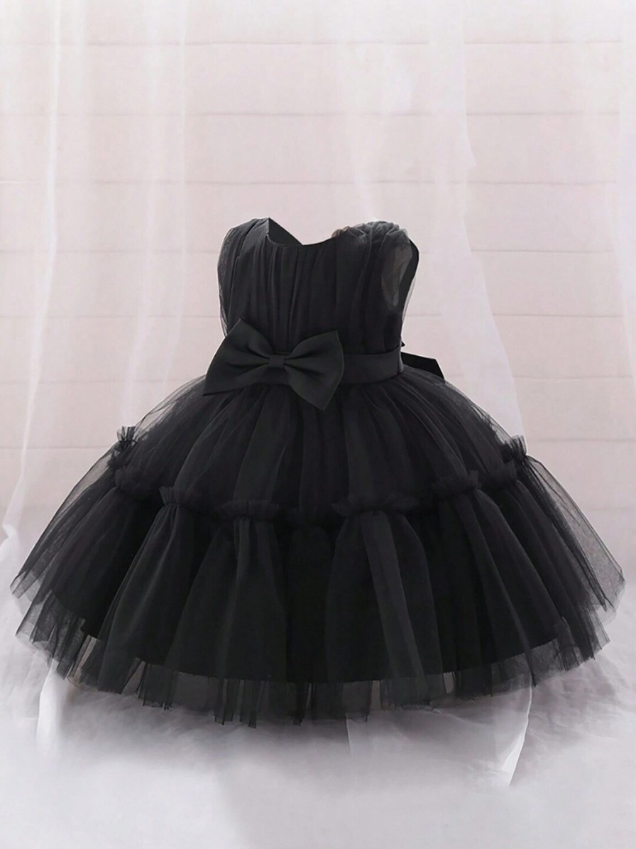 Kids BAESD Dresses | Buy Baesd Girls Embellished Bow Ruffled Net Fit & Flare Dress - Apparel For Girls