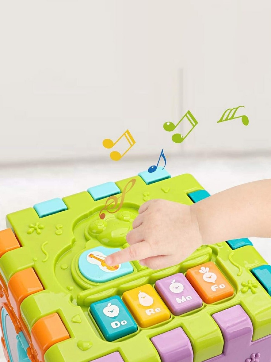 Kids ADKD Activity Toys | Buy Adkd Kids 6 Slide Educational Shape Sorter Montessori Activity Cube With Music And Light - Toys And Games For Unisex Kids