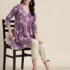 Women HERE&NOW Kurtis, Tunics & Tops | Buy Here&Now Ethnic Motifs Printed Pleated Kurti - Apparel For Women