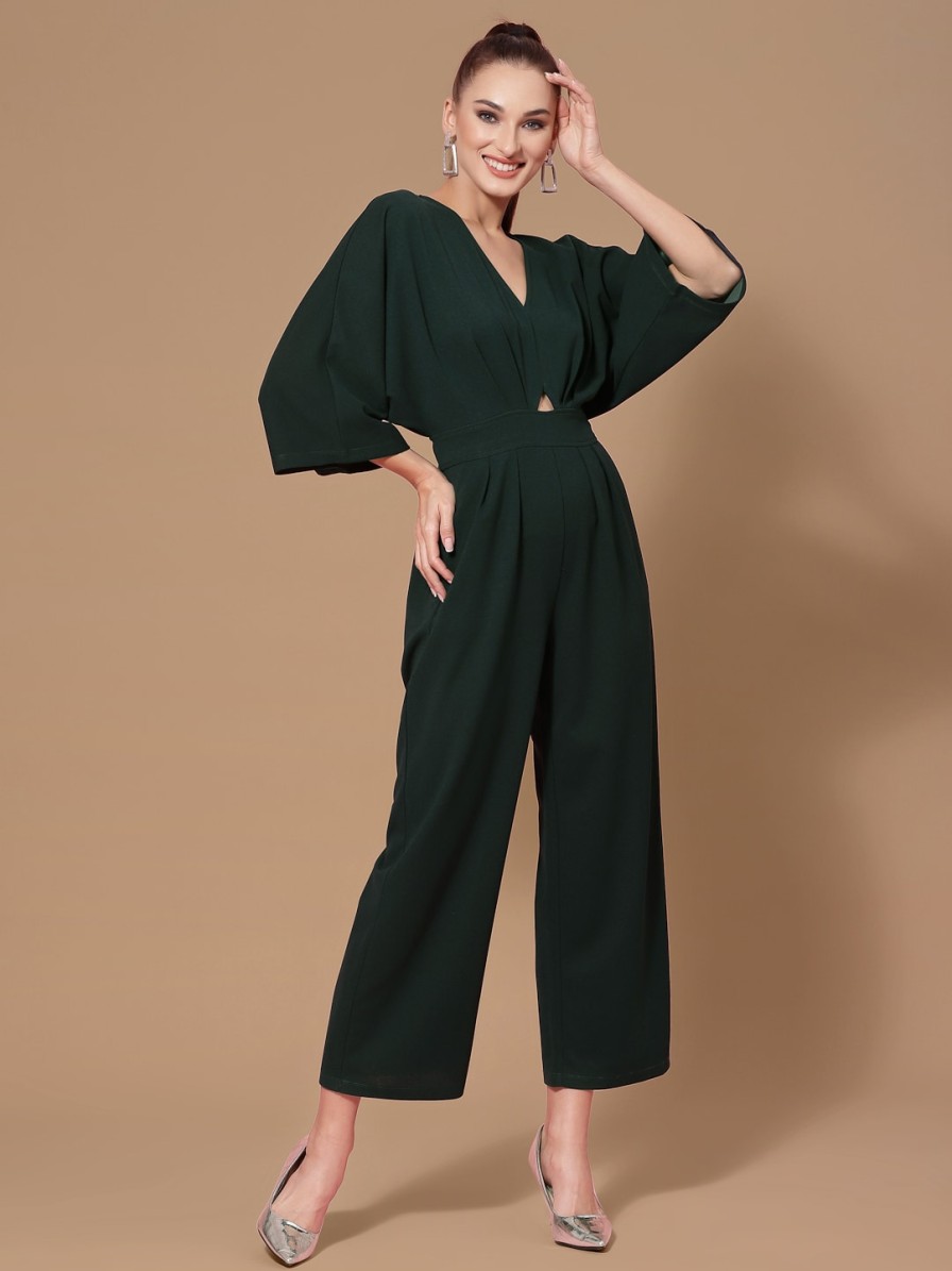 Women KASSUALLY Jumpsuits | Buy Kassually Green Solid Basic Jumpsuit - Apparel For Women