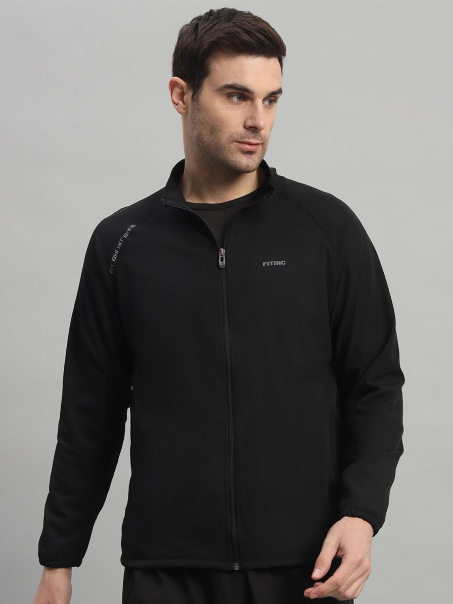 Men FITINC Jackets & Sweatshirts | Buy Fitinc Rapid Dry Stand Collar Lightweight Training Or Gym Sporty Jacket - Apparel For Men