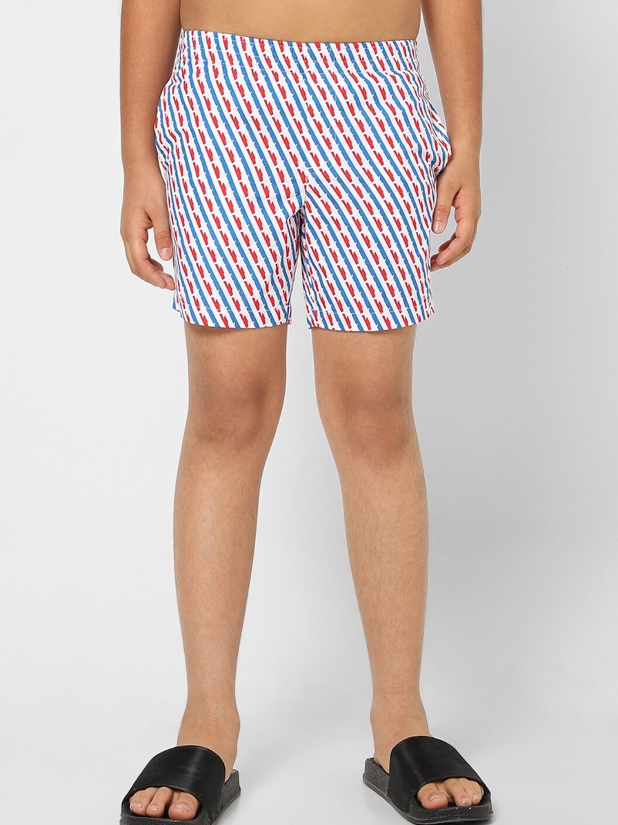 Kids Jack & Jones Shorts | Buy Jack & Jones Boys White Stripes Printed Shorts - Apparel For Boys