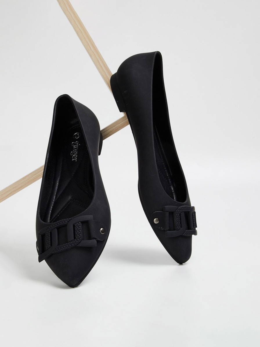 Women Ginger by Lifestyle Flats | Buy Ginger By Lifestyle Buckle Detail Pointed Toe Ballerinas - Footwear For Women