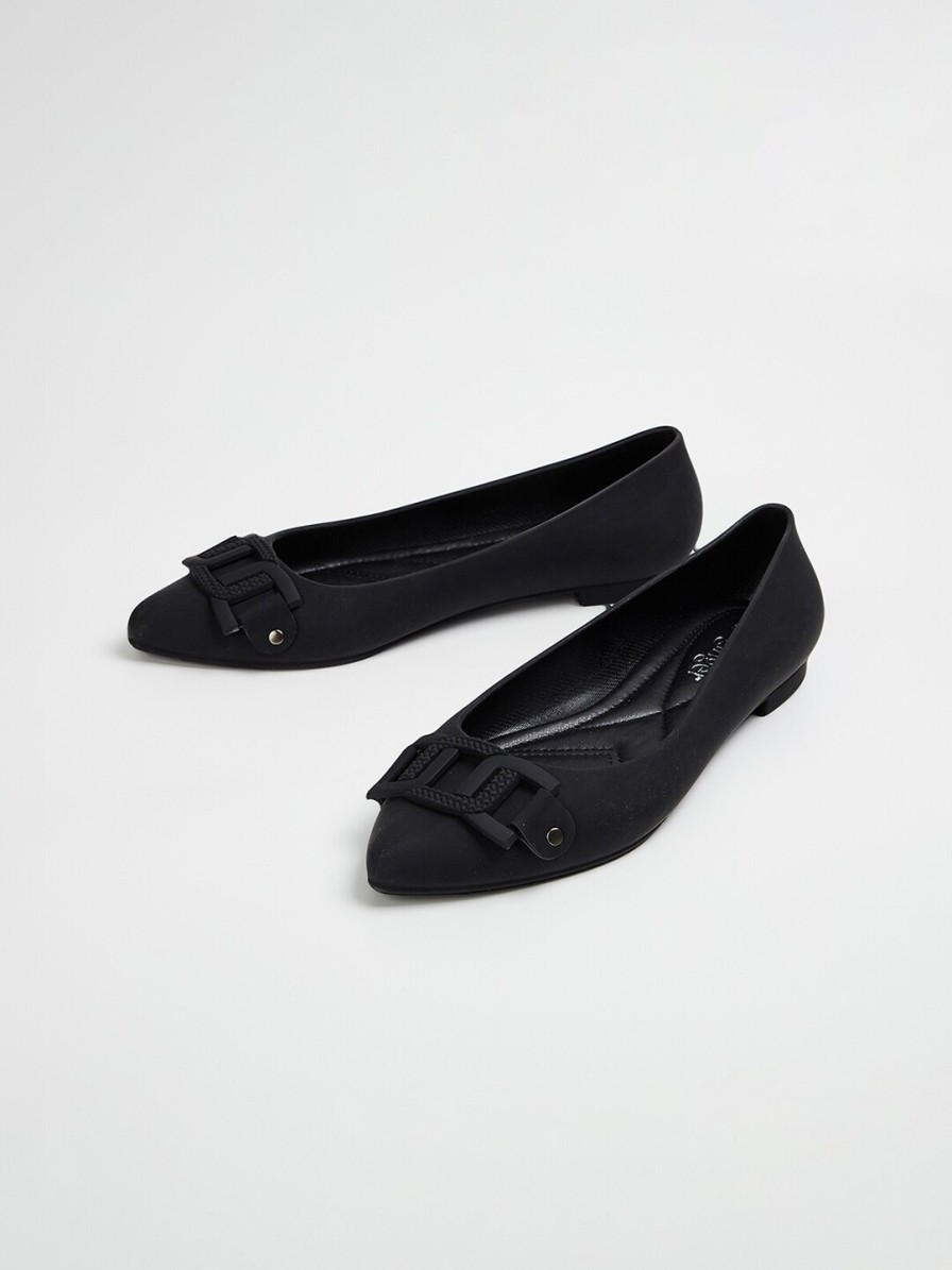 Women Ginger by Lifestyle Flats | Buy Ginger By Lifestyle Buckle Detail Pointed Toe Ballerinas - Footwear For Women