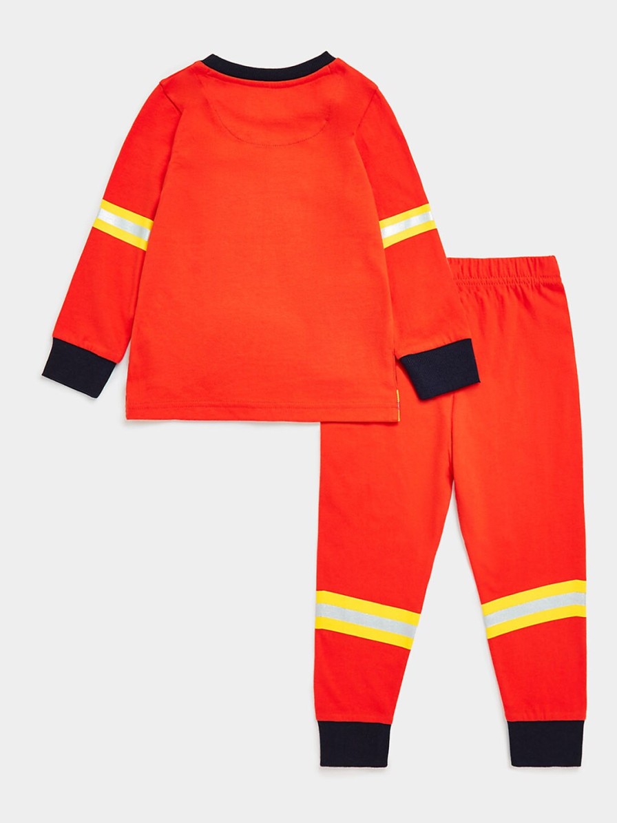 Kids mothercare Mothercare | Buy Mothercare Boys Red Mini Firefighter Printed Pure Cotton T Shirt With Joggers - Apparel For Boys