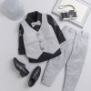 Kids BAESD Party Wear | Buy Baesd Boys Striped Single Breasted 3 Piece Suit - Apparel For Boys