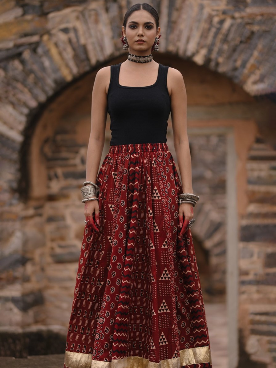 Women anayna Shorts & Skirts | Buy Anayna Women Printed A Line Flared Cotton Maxi Skirt - Apparel For Women