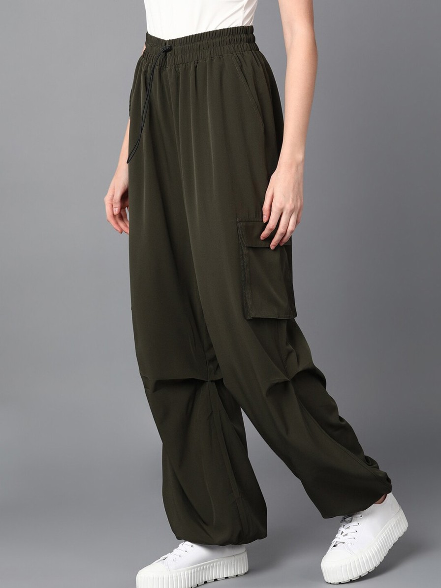 Women Roadster Trousers & Capris | Buy The Roadster Lifestyle Co. Women Solid Baggy Fit Parachute Trouser - Apparel For Women