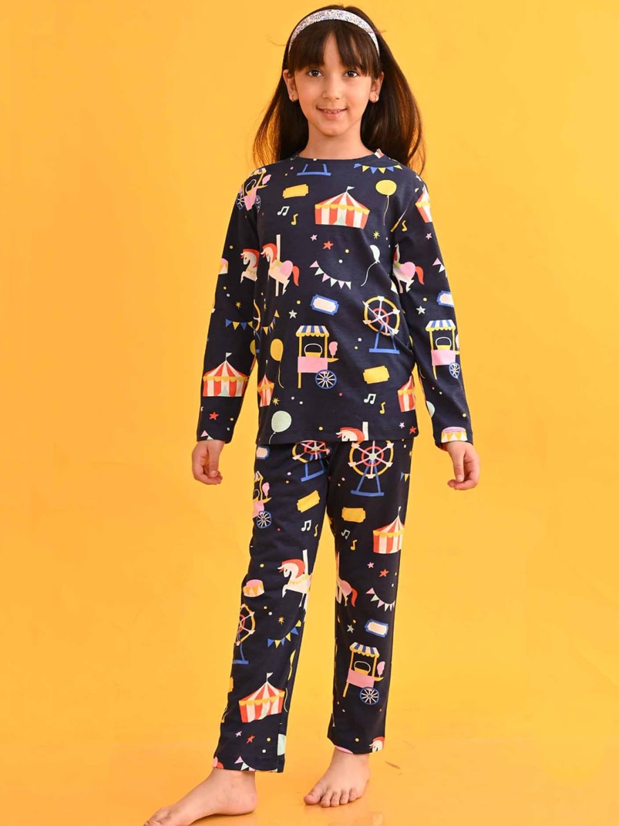 Kids Anthrilo Nightwear & Loungewear | Buy Anthrilo Girls Conversational Printed Night Suit - Apparel For Girls