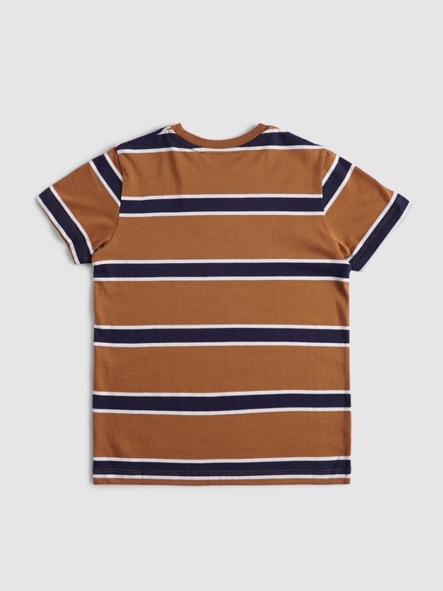 Kids Jack & Jones T-Shirts | Buy Jack & Jones Boys Brown & Navy Blue Striped T Shirt - Apparel For Boys