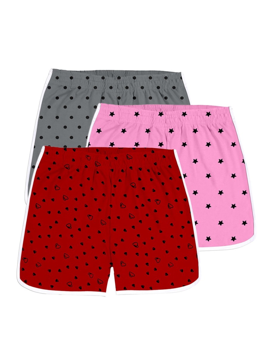 Kids BAESD Skirts & Shorts | Buy Baesd Girls Pack Of 3 Geometric Printed Pure Cotton Shorts - Apparel For Girls