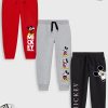 Kids YK Disney Track Pants & Pyjamas | Buy Yk Disney Boys Red & Grey Pack Of 3 Solid Joggers - Apparel For Boys