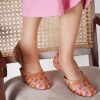 Women Shezone Flats | Buy Shezone Women Peach Coloured Embellished Ethnic Mojaris - Footwear For Women