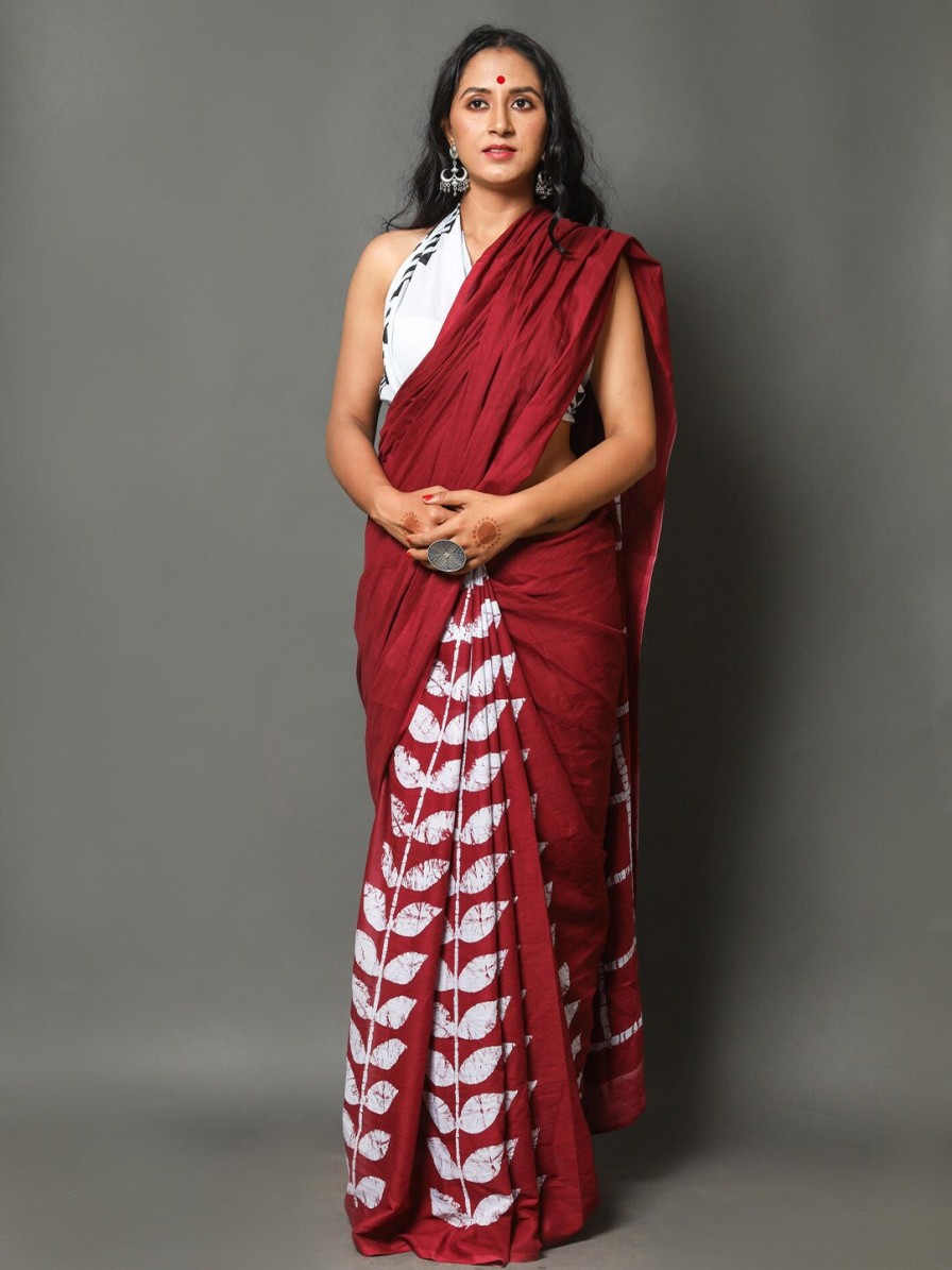 Women JAIPURI BLOCK PRINT Sarees | Buy Jaipuri Block Print Floral Printed Pure Cotton Block Print Saree - Apparel For Women