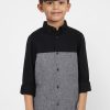 Kids Jack & Jones Shirts | Buy Jack & Jones Boys Black Colourblocked Cotton Casual Shirt - Apparel For Boys