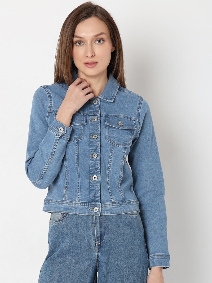 Women Vero Moda Jackets | Buy Vero Moda Long Sleeves Lightweight Denim Jacket - Apparel For Women