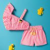 Kids Nauti Nati Clothing Sets | Buy Nauti Nati Girls Checked One Shoulder Ruffled Pure Cotton Crop Top With Shorts - Apparel For Girls