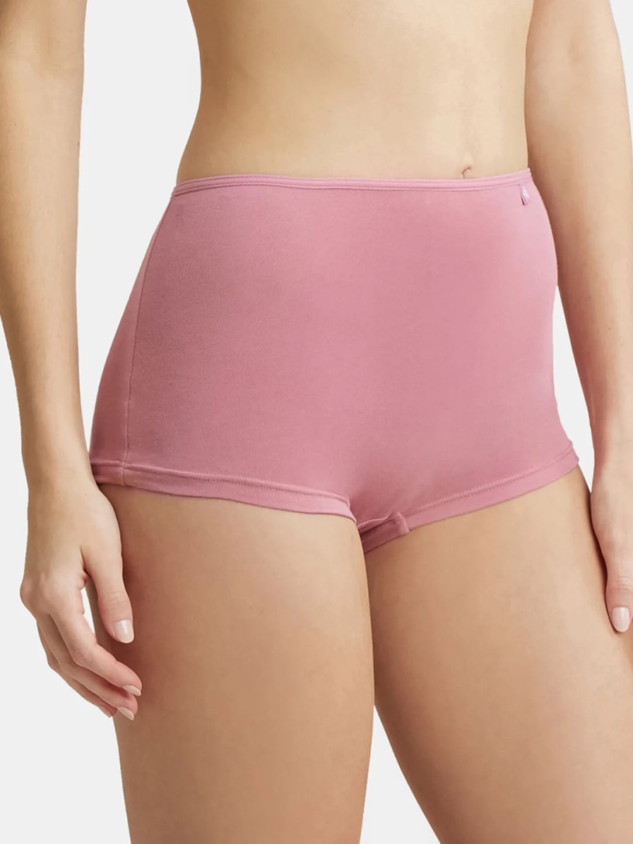 Women JocBest Briefs | Buy Jockey Women Pink Solid Boy Short Briefs Ss04 0105 - Apparel For Women