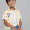 Kids HERE&NOW Shirts | Buy Here&Now Boys Yellow Regular Fit Horizontal Stripes Opaque Pure Cotton Casual Shirt - Apparel For Boys