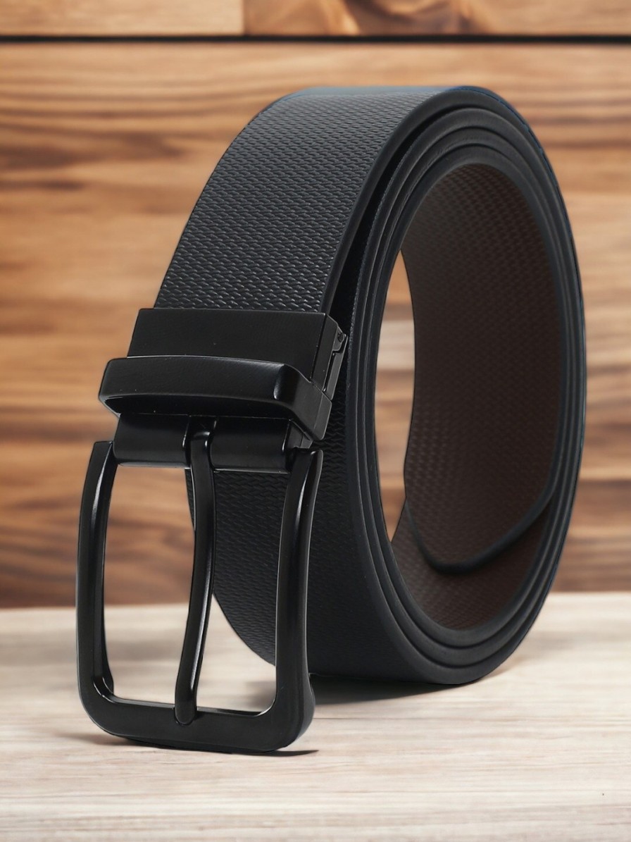 Men CRUSSET Belts | Buy Crusset Men Textured Leather Reversible Formal Belt - Accessories For Men