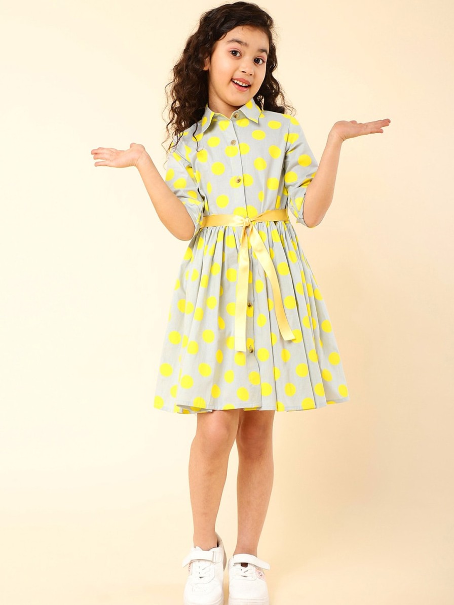 Kids A.T.U.N. Dresses | Buy A T U N Blue Striped Shirt Dress - Apparel For Girls