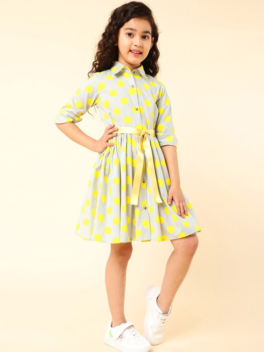 Kids A.T.U.N. Dresses | Buy A T U N Blue Striped Shirt Dress - Apparel For Girls