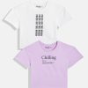 Kids HERE&NOW Tshirts | Buy Here&Now Girls Pack Of 2 Pure Cotton Assorted Printed Drop Shoulder Sleeves Boxy T Shirts - Apparel For Girls