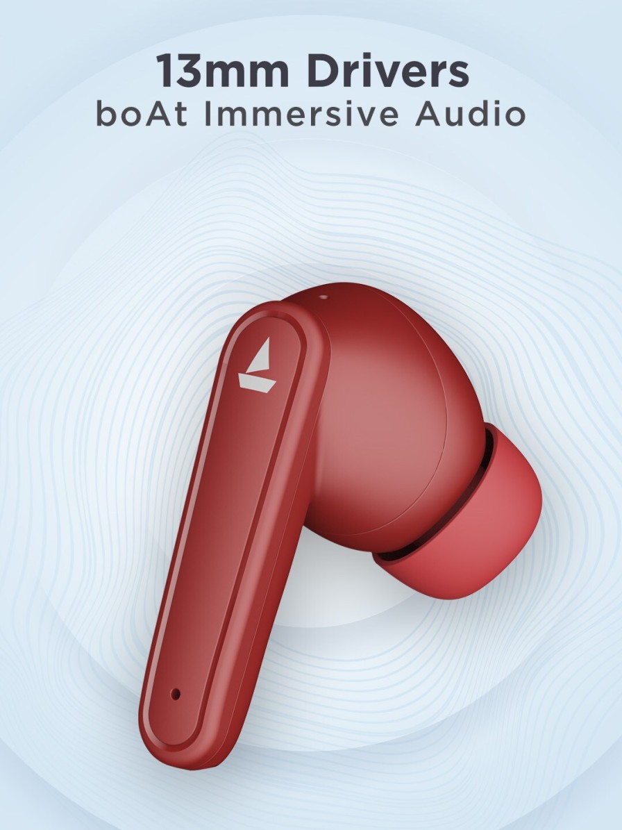 Men boAt Headphones | Buy Boat Raging Red 115 M Tws Airdopes - Accessories For Unisex