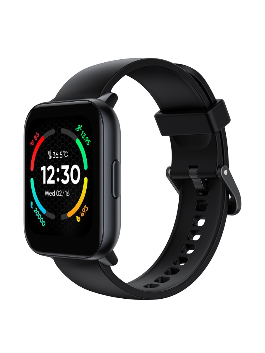 Men Realme Smart Wearables | Buy Realme Black Strap Techlife Watch S100 1.69 Hd Display With Temperature Sensor Smartwatch - Accessories For Unisex