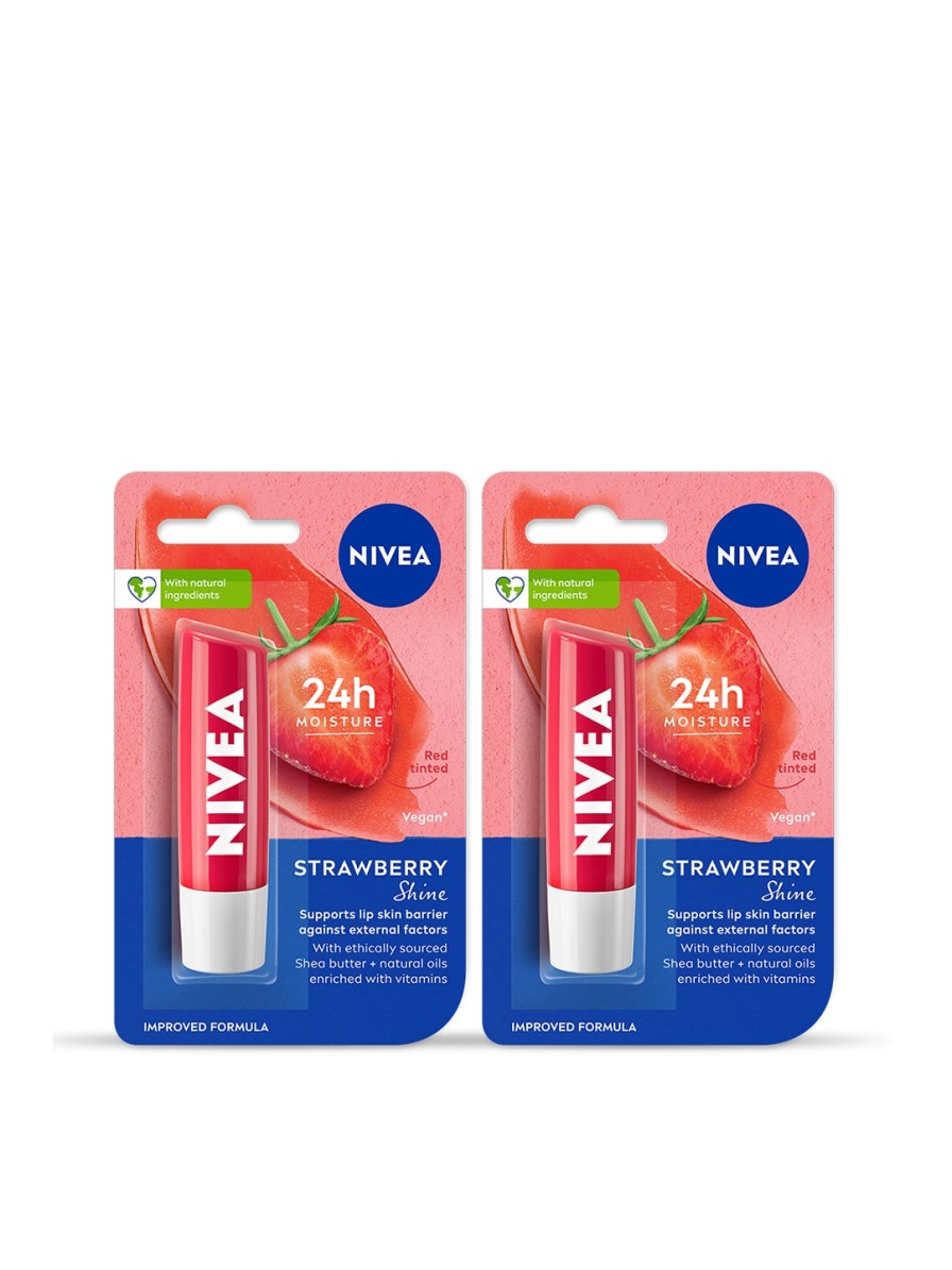 Women Nivea Skincare | Buy Nivea Set Of 2 24 Hr Melt In Moisture Lip Balm Strawberry Shine - Personal Care For Women