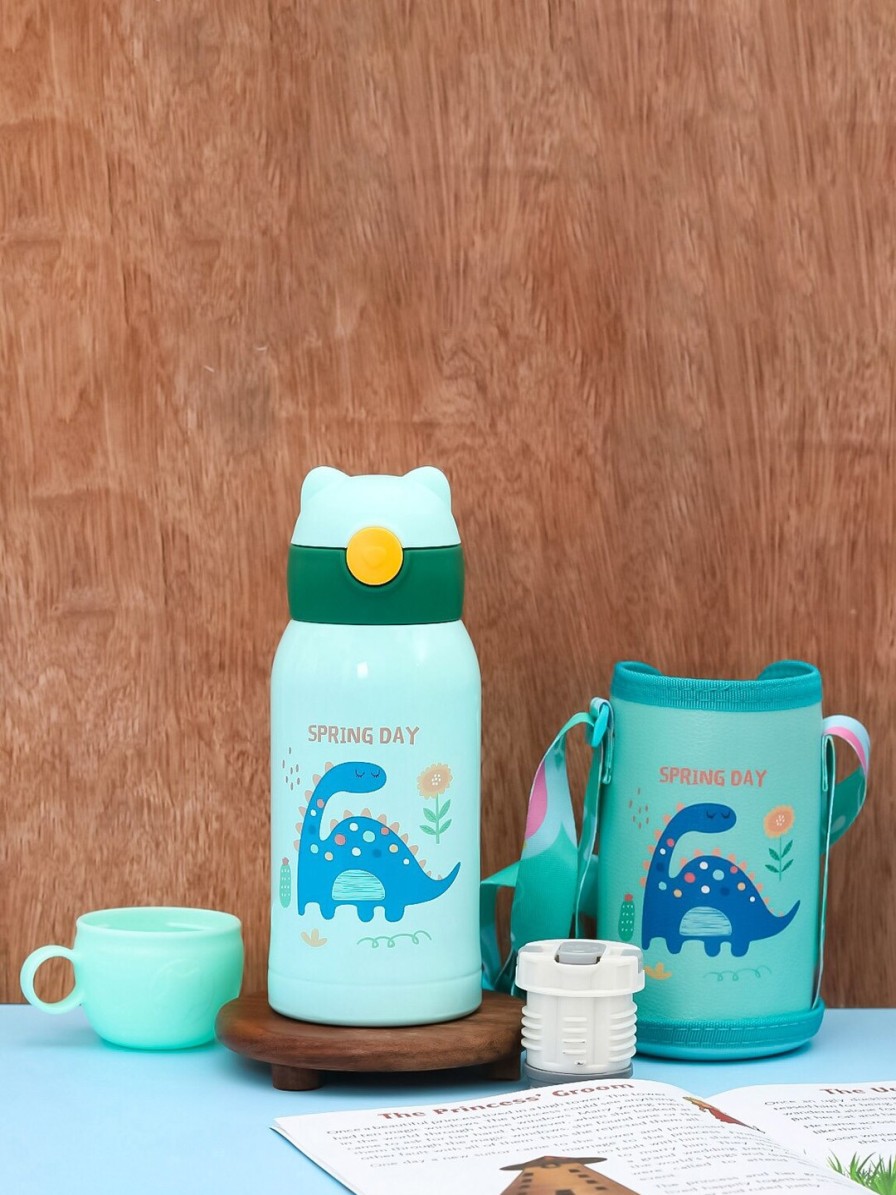 Kids Yellow Bee Bags & Backpacks | Buy Yellow Bee Kids Blue Printed Dino Hot & Cold Thermos Flask 500 Ml - Home For Unisex Kids