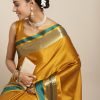 Women Saree mall Sarees | Buy Saree Mall Mustard Zari Silk Blend Uppada Sarees - Apparel For Women