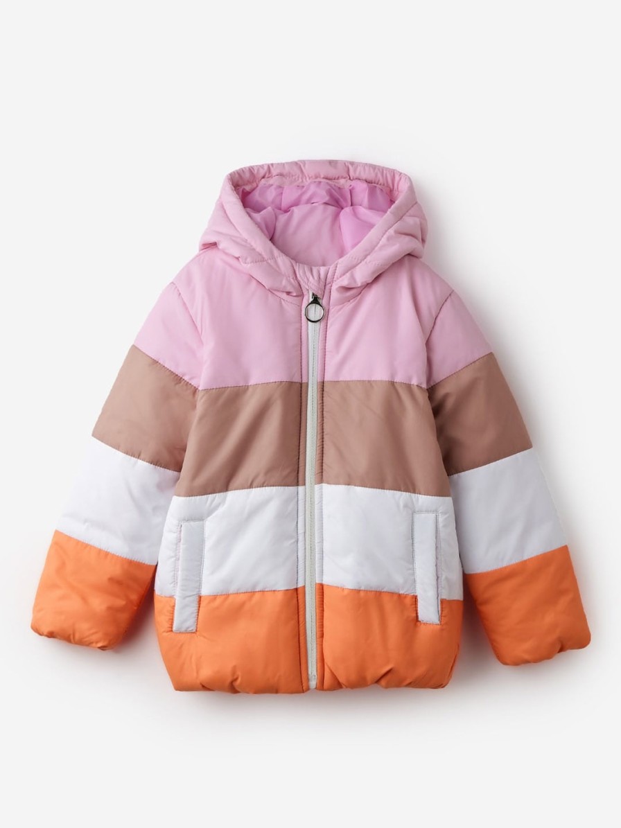 Kids The Souled Store Winter Wear | Buy The Souled Store Girls Colourblocked Hooded Lightweight Padded Jacket - Apparel For Girls