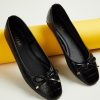 Women CODE by Lifestyle Flats | Buy Code By Lifestyle Textured Bow Detailed Ballerinas - Footwear For Women