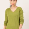 Women DressBerry Sweaters & Sweatshirts | Buy Dressberry Pure Acrylic Ribbed Pullover - Apparel For Women