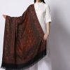 Women WEAVERS VILLA Dupattas & Shawls | Buy Weavers Villa Women Black & Maroon Paisley Woven Design Shawl - Apparel For Women