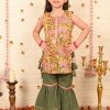 Kids Sangria Kurta Sets | Buy Sangria Girls Floral Printed Pure Cotton Round Neck Kurta With Sharara - Apparel For Girls