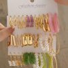 Women Shining Diva Fashion Fashion Jewellery | Buy Shining Diva Fashion Set Of 18 Gold Plated Contemporary Half Hoop Earrings - Accessories For Women